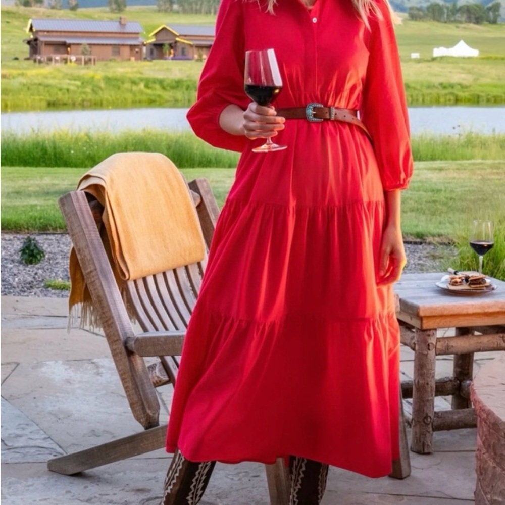 Pomander Place Bold Red Maxi Dress
